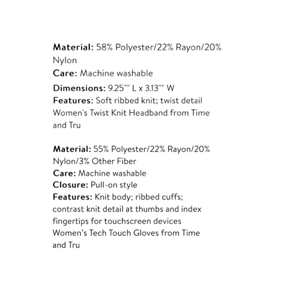 Time And Tru Headwrap And Gloves - Picture 5 of 12